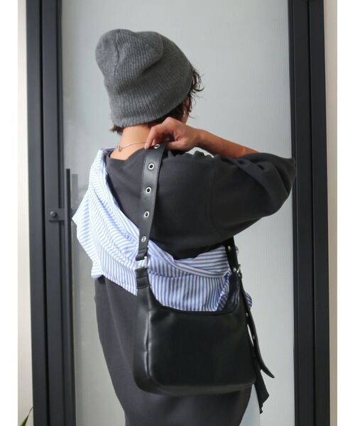 Ungrid（アングリッド）の「リネン混ニット帽（ニットキャップ/ビーニー・レディース・ブラック/アイボリー/チャコールグレー・FREE）」の11枚目の写真