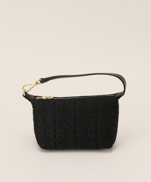 Oriens JOURNAL STANDARD(オリエンス ジャーナルスタンダード)の「【GANNI / ガニー】Butterfly Small Pouch Satin:バッグ(ハンドバッグ・レディース・パープル系その他/ブラック・FREE)」の1枚目の写真