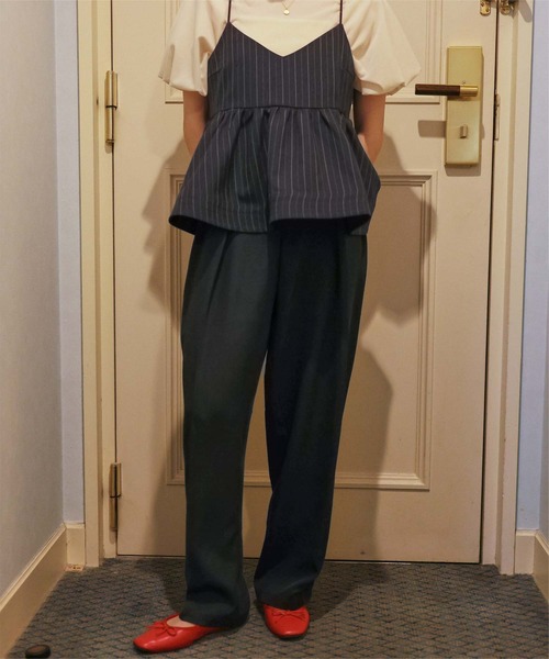 インタックセンタープレスワイドパンツ（スラックス）｜titivate