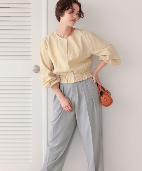 titivate(ティティベイト)の「インタックセンタープレスワイドパンツ(スラックス・レディース・ブラック/グレー/ベージュ/ピンク/オフホワイト/ダークブラウン/チャコール/ネイビー・PS(XS-S)/L/M/TM/S)」の10枚目の写真