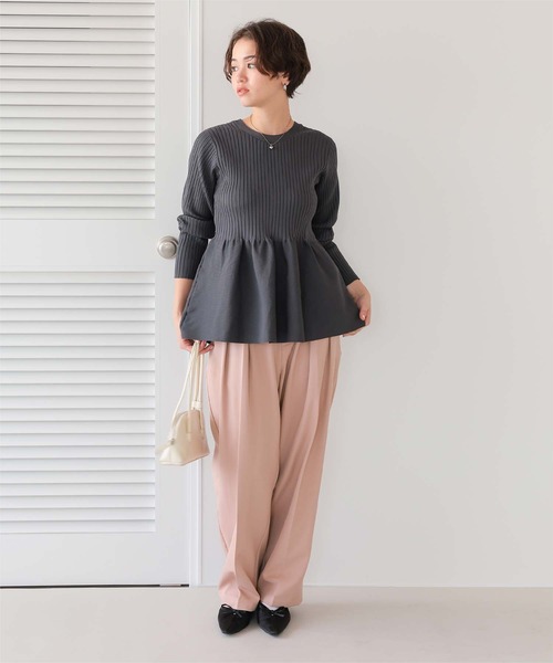 インタックセンタープレスワイドパンツ（スラックス）｜titivate