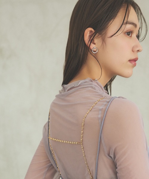 mysty woman(ミスティウーマン)の「チェーンストラップ2Pワンピース 103977(ドレス・レディース・ブルー系その他/アイボリー/ブラック・FREE)」の16枚目の写真