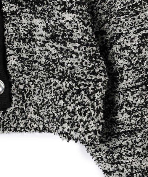 ADAM ET ROPE'（アダムエロペ）の「【WEB限定】ミックスツイードニットカーディガン（カーディガン/ボレロ・レディース・ブラック系その他/ホワイト系その他5/ベージュ系その他/レッド・FREE）」の7枚目の写真