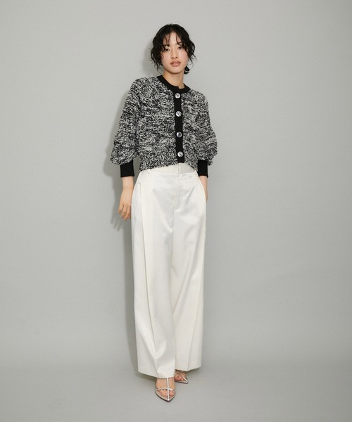 ADAM ET ROPE'（アダムエロペ）の「【WEB限定】ミックスツイードニットカーディガン（カーディガン/ボレロ・レディース・ブラック系その他/ホワイト系その他5/ベージュ系その他/レッド・FREE）」の11枚目の写真