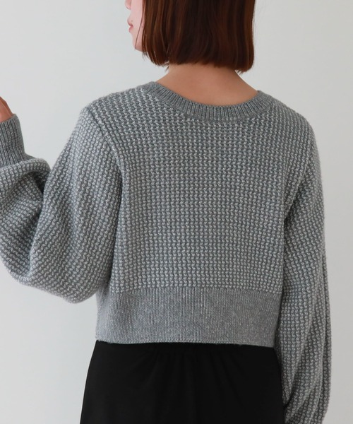 archives（アルシーヴ）の「2WAYウェーブラメニットカーディガン（カーディガン/ボレロ・レディース・グレー/アイボリー/ピンク・MEDIUM）」の18枚目の写真