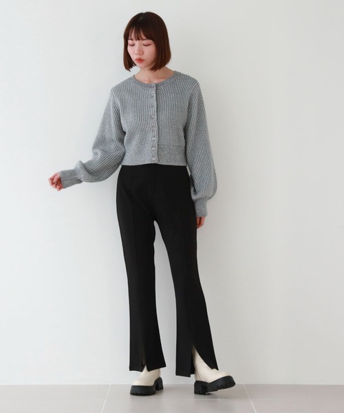 archives（アルシーヴ）の「2WAYウェーブラメニットカーディガン（カーディガン/ボレロ・レディース・グレー/アイボリー/ピンク・MEDIUM）」の20枚目の写真