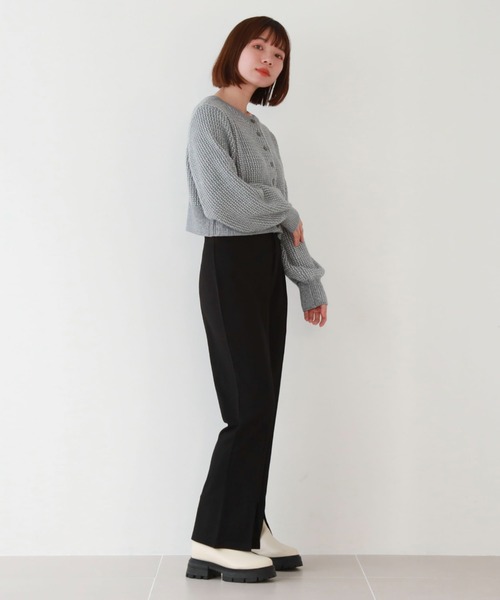 archives（アルシーヴ）の「2WAYウェーブラメニットカーディガン（カーディガン/ボレロ・レディース・グレー/アイボリー/ピンク・MEDIUM）」の22枚目の写真