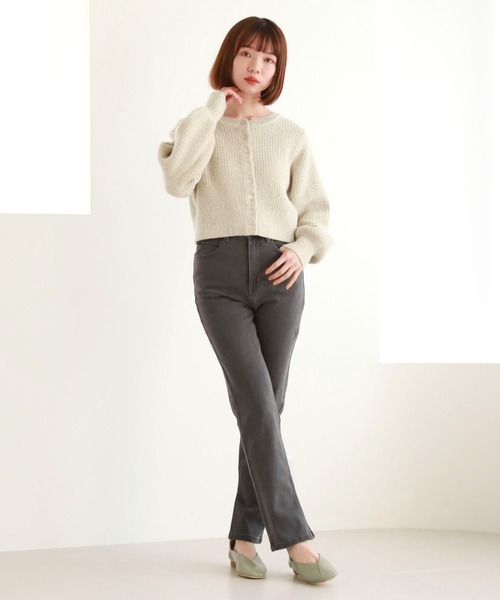 archives（アルシーヴ）の「2WAYウェーブラメニットカーディガン（カーディガン/ボレロ・レディース・グレー/アイボリー/ピンク・MEDIUM）」の9枚目の写真