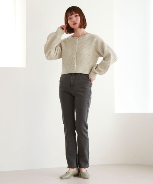 archives（アルシーヴ）の「2WAYウェーブラメニットカーディガン（カーディガン/ボレロ・レディース・グレー/アイボリー/ピンク・MEDIUM）」の7枚目の写真