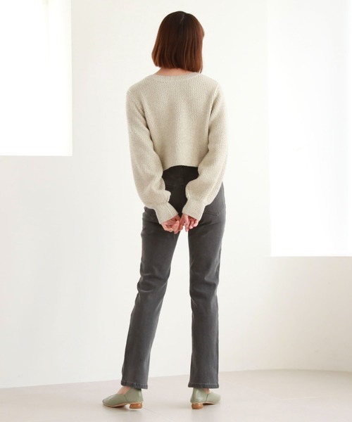 archives（アルシーヴ）の「2WAYウェーブラメニットカーディガン（カーディガン/ボレロ・レディース・グレー/アイボリー/ピンク・MEDIUM）」の10枚目の写真