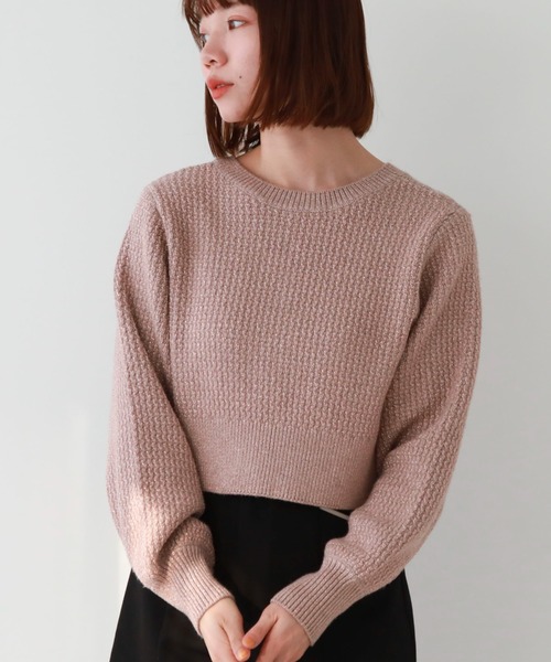 archives（アルシーヴ）の「2WAYウェーブラメニットカーディガン（カーディガン/ボレロ・レディース・グレー/アイボリー/ピンク・MEDIUM）」の13枚目の写真