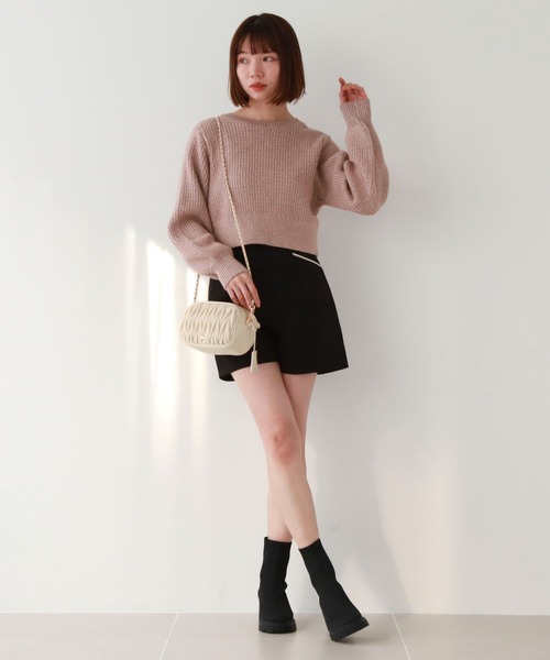 archives（アルシーヴ）の「2WAYウェーブラメニットカーディガン（カーディガン/ボレロ・レディース・グレー/アイボリー/ピンク・MEDIUM）」の14枚目の写真