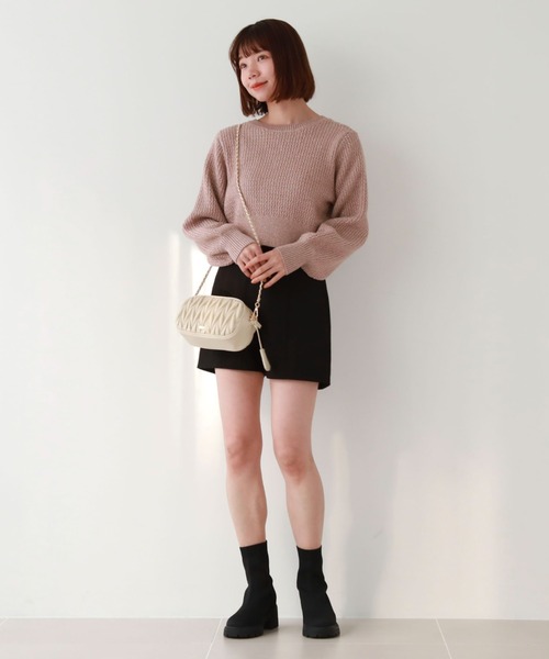 archives（アルシーヴ）の「2WAYウェーブラメニットカーディガン（カーディガン/ボレロ・レディース・グレー/アイボリー/ピンク・MEDIUM）」の15枚目の写真