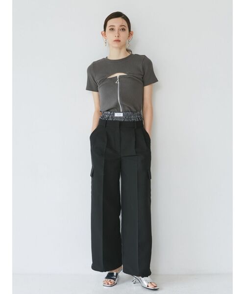 MURUA（ムルーア）の「ダブルジップカットトップス（Tシャツ