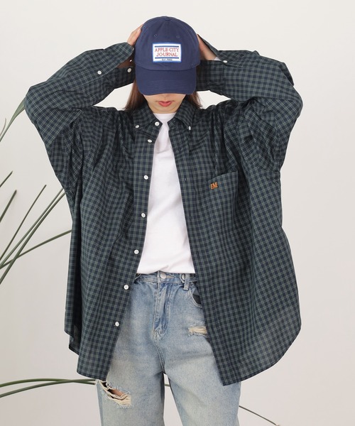 PARROTT CANVAS（パロットキャンバス）の「PARROTT CANVAS/パロットキャンバス BUTTON DOWN SHIRT-CHECK チェックボタンダウンシャツ（シャツ/ブラウス・レディース・ブラウン/グリーン・FREE）」の12枚目の写真