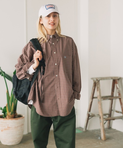PARROTT CANVAS（パロットキャンバス）の「PARROTT CANVAS/パロットキャンバス BUTTON DOWN SHIRT-CHECK チェックボタンダウンシャツ（シャツ/ブラウス・レディース・ブラウン/グリーン・FREE）」の17枚目の写真