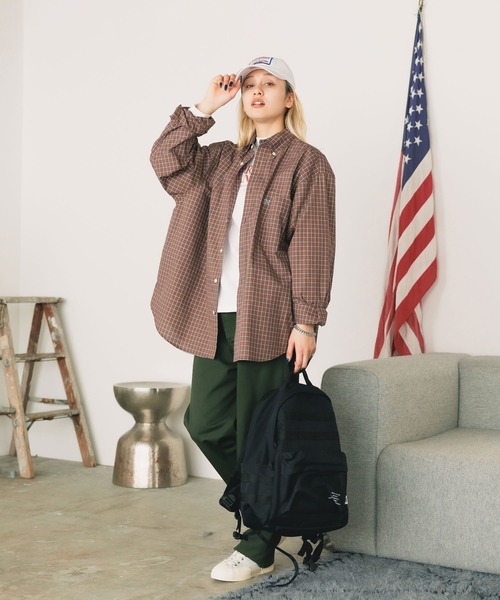 PARROTT CANVAS（パロットキャンバス）の「PARROTT CANVAS/パロットキャンバス BUTTON DOWN SHIRT-CHECK チェックボタンダウンシャツ（シャツ/ブラウス・レディース・ブラウン/グリーン・FREE）」の21枚目の写真