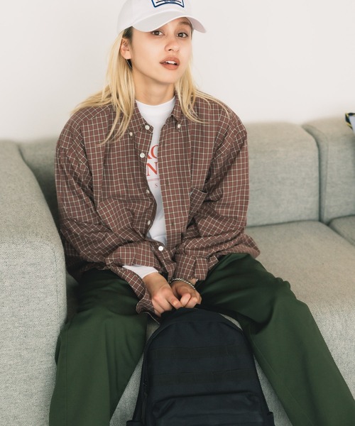 PARROTT CANVAS（パロットキャンバス）の「PARROTT CANVAS/パロットキャンバス BUTTON DOWN SHIRT-CHECK チェックボタンダウンシャツ（シャツ/ブラウス・レディース・ブラウン/グリーン・FREE）」の19枚目の写真