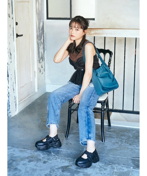 Mafmof(マフモフ)の「Mafmof(マフモフ)6cm厚底ソールベルトスニーカーサンダル(スニーカー・レディース・ホワイト/ブラック・M/L/LL/S)」の8枚目の写真