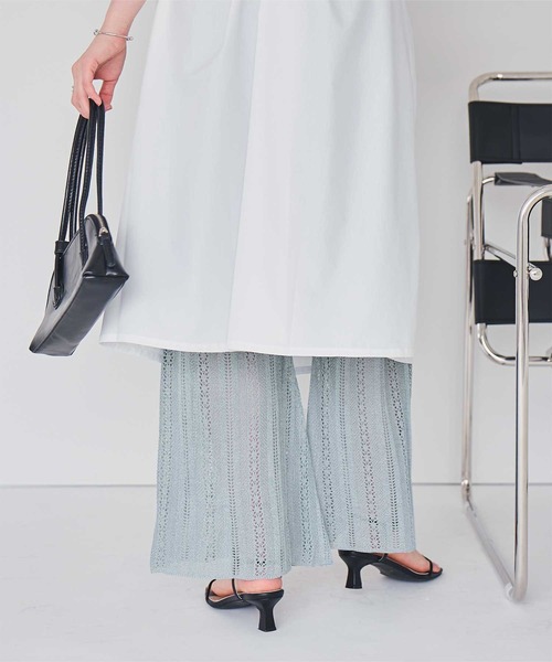 titivate(ティティベイト)の「レースフレアニットパンツ(その他パンツ・レディース・ブルー/オフホワイト/ブラック・S/L/M)」の16枚目の写真