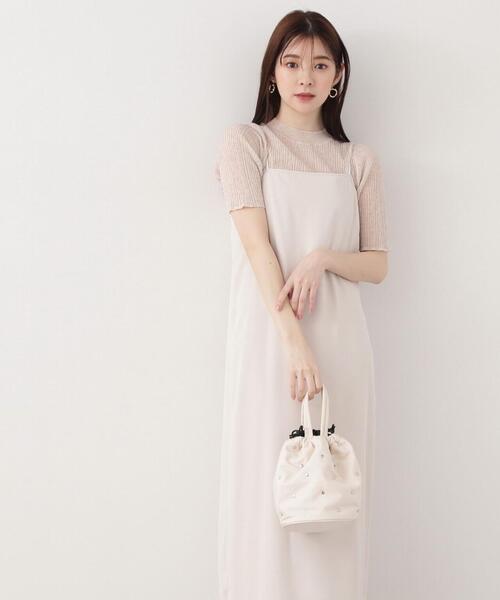 EDIT COLOGNE（エディットコロン）の「ボンディングスタッズ巾着（ショルダーバッグ・レディース・ホワイト/ブラック・ﾌﾘ-）」の14枚目の写真