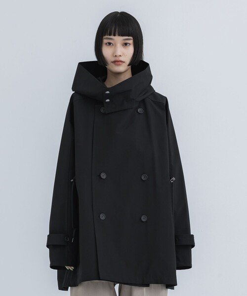 VACHEMENT（ヴァシュモン）の「【VACHEMENT/ヴァシュモン】《STUDIOUS別注》リサイクルシェルタフタショート（モッズコート・レディース・ブラック/ライトベージュ・FREE）」の5枚目の写真