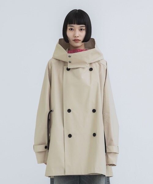 VACHEMENT（ヴァシュモン）の「【VACHEMENT/ヴァシュモン】《STUDIOUS別注》リサイクルシェルタフタショート（モッズコート・レディース・ブラック/ライトベージュ・FREE）」の16枚目の写真