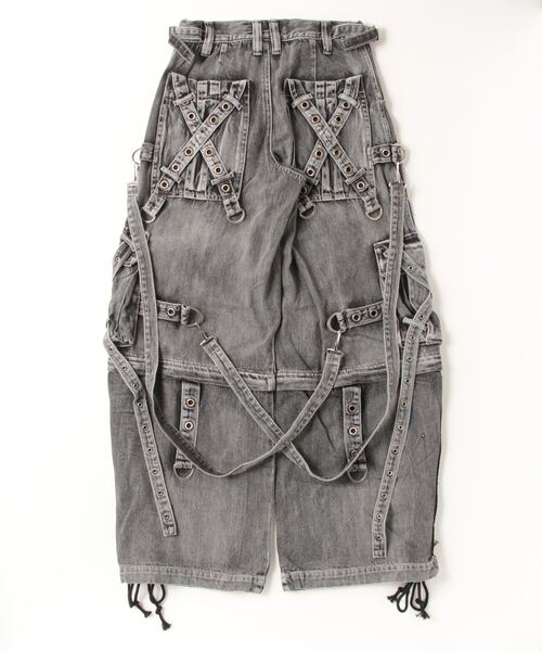 TRIPP NYC X-STRAP グレーカーゴパンツ 美品 国内発☆TRIPP NYC X-STRAP PANT FOG WASH BLACK DENIM(JM7144MB