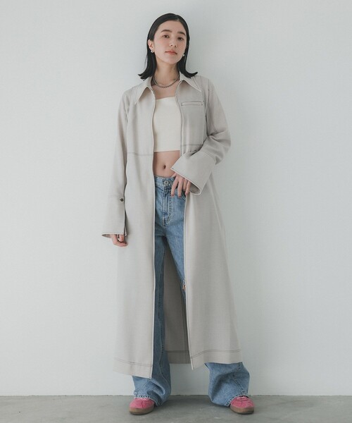 PUBLIC TOKYO（パブリックトウキョウ）の「ショルダータックシャツワンピ（シャツワンピース・レディース・アイボリー/ベージュ/ネイビー・1/2）」の15枚目の写真