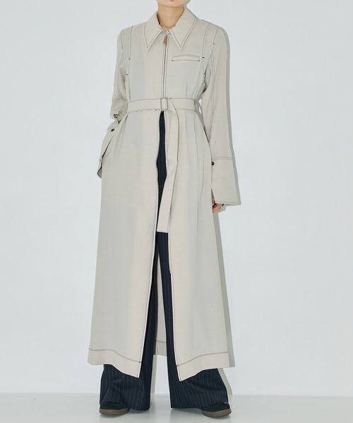 PUBLIC TOKYO（パブリックトウキョウ）の「ショルダータックシャツワンピ（シャツワンピース・レディース・アイボリー/ベージュ/ネイビー・1/2）」の17枚目の写真