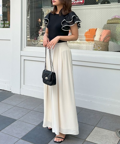 INGNI（イング）の「ジョーゼットスカンツ（その他パンツ・レディース・ライトグリーン/ブラック/アイボリー/グレー系その他・FREE）」の6枚目の写真