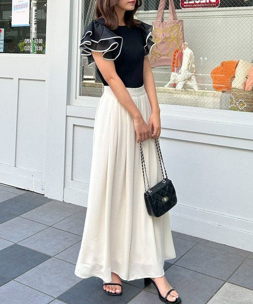 INGNI（イング）の「ジョーゼットスカンツ（その他パンツ・レディース・ライトグリーン/ブラック/アイボリー/グレー系その他・FREE）」の5枚目の写真