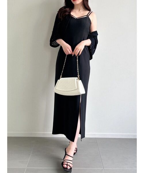 RESEXXY（リゼクシー）の「ダブルストラップキャミワンピース【セットアップ着用可能】（ワンピース・レディース・アイボリー/ブラック/ベージュ・FREE）」の3枚目の写真