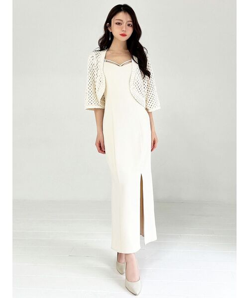 RESEXXY（リゼクシー）の「ダブルストラップキャミワンピース【セットアップ着用可能】（ワンピース・レディース・アイボリー/ブラック/ベージュ・FREE）」の5枚目の写真