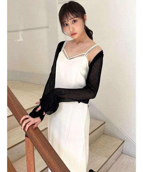 RESEXXY（リゼクシー）の「ダブルストラップキャミワンピース【セットアップ着用可能】（ワンピース・レディース・アイボリー/ブラック/ベージュ・FREE）」の20枚目の写真