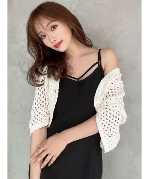 RESEXXY（リゼクシー）の「ダブルストラップキャミワンピース【セットアップ着用可能】（ワンピース・レディース・アイボリー/ブラック/ベージュ・FREE）」の12枚目の写真