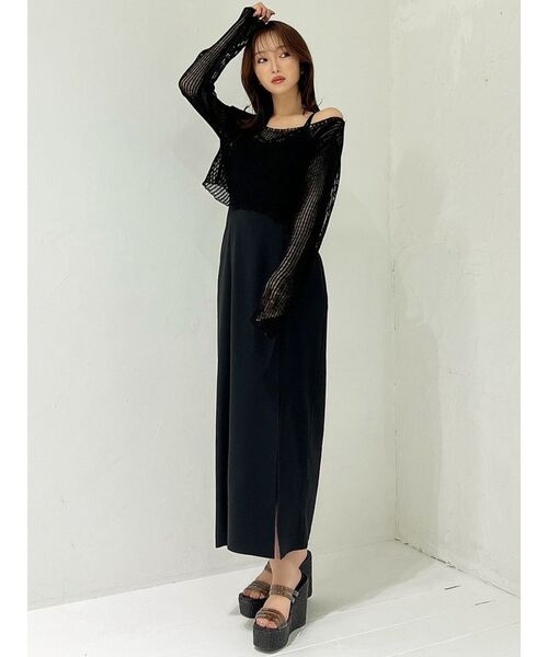 RESEXXY（リゼクシー）の「ダブルストラップキャミワンピース【セットアップ着用可能】（ワンピース・レディース・アイボリー/ブラック/ベージュ・FREE）」の10枚目の写真