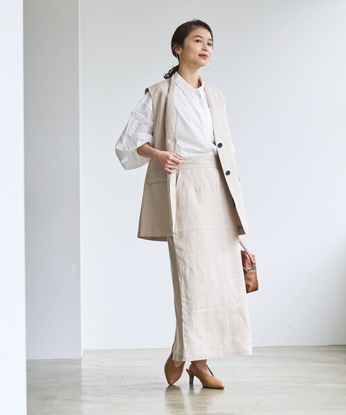 coen(コーエン)の「【RONEL】European Flax(ヨーロピアンフレックス) ナロースカート(セットアップ対応可能)(スカート・レディース・ロイヤルブルー/ベージュ・M/S)」の21枚目の写真