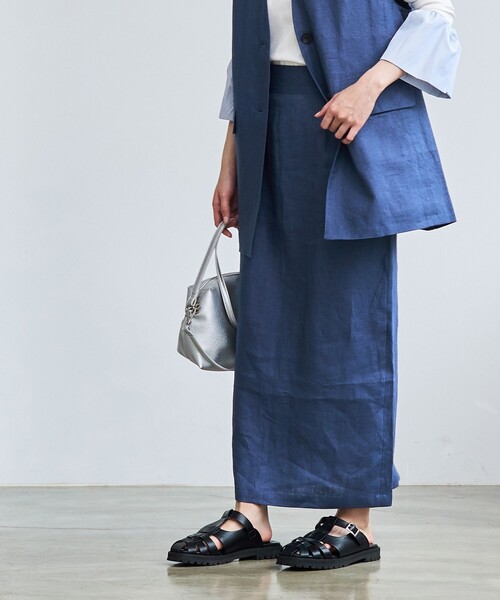 coen(コーエン)の「【RONEL】European Flax(ヨーロピアンフレックス) ナロースカート(セットアップ対応可能)(スカート・レディース・ロイヤルブルー/ベージュ・M/S)」の16枚目の写真