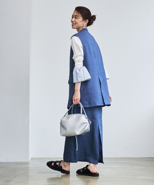 coen(コーエン)の「【RONEL】European Flax(ヨーロピアンフレックス) ナロースカート(セットアップ対応可能)(スカート・レディース・ロイヤルブルー/ベージュ・M/S)」の11枚目の写真