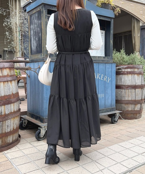 セール】2WAYノースリーブティアードワンピース【ZOZOTOWN限定
