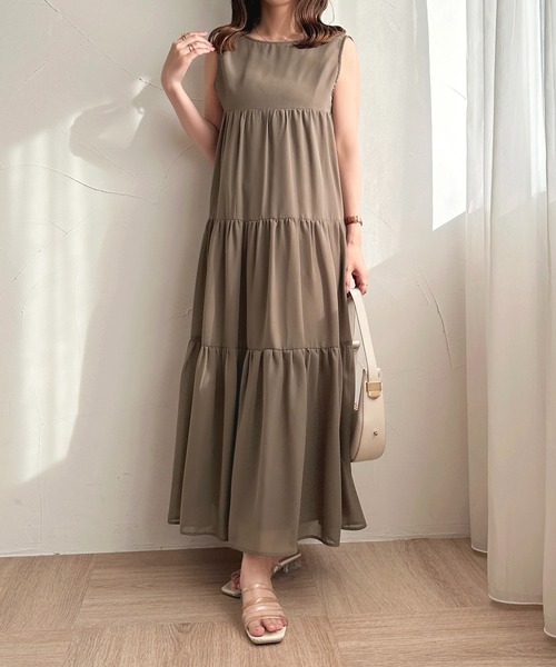 apres jour(アプレジュール)の「2WAYノースリーブティアードワンピース【ZOZOTOWN限定アイテム】(ワンピース・レディース・カーキ/アイボリー/ブラック/モカ・X-LARGE/フリー)」の17枚目の写真