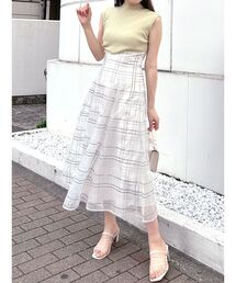 MERCURYDUO | シアーチェックニットドッキングワンピース(ワンピース)