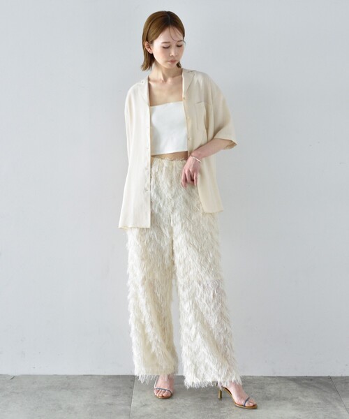 CODE A(コードエー)の「◆feather jacquard easy pants(その他パンツ・レディース・ブラック/オフホワイト・36/38)」の19枚目の写真