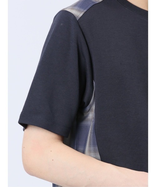 renoma HOMME（レノマオム）の「【ウォッシャブル】レノマ オム 布帛使い クルーネック半袖Tシャツ（Tシャツ/カットソー・メンズ・ホワイト/ネイビー・MEDIUM/LARGE/X-LARGE）」の18枚目の写真