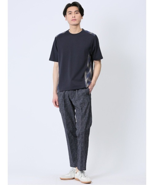 renoma HOMME（レノマオム）の「【ウォッシャブル】レノマ オム 布帛使い クルーネック半袖Tシャツ（Tシャツ/カットソー・メンズ・ホワイト/ネイビー・MEDIUM/LARGE/X-LARGE）」の8枚目の写真