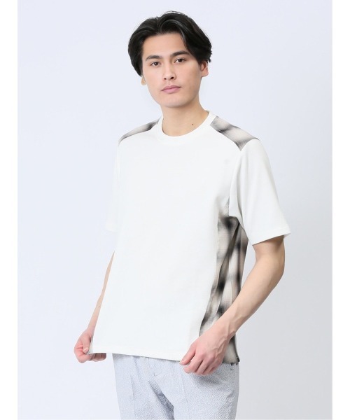 renoma HOMME（レノマオム）の「【ウォッシャブル】レノマ オム 布帛使い クルーネック半袖Tシャツ（Tシャツ/カットソー・メンズ・ホワイト/ネイビー・MEDIUM/LARGE/X-LARGE）」の21枚目の写真