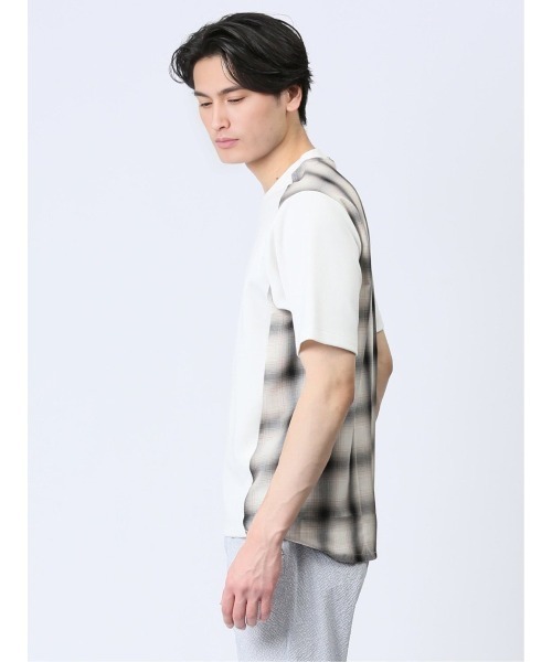renoma HOMME（レノマオム）の「【ウォッシャブル】レノマ オム 布帛使い クルーネック半袖Tシャツ（Tシャツ/カットソー・メンズ・ホワイト/ネイビー・MEDIUM/LARGE/X-LARGE）」の22枚目の写真