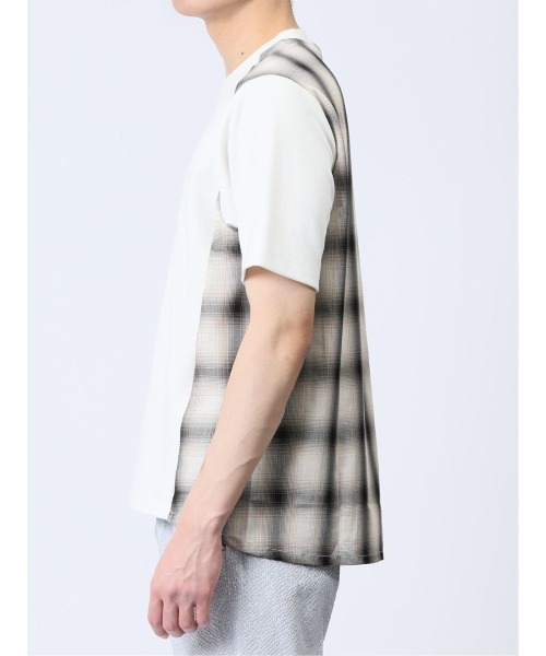 renoma HOMME（レノマオム）の「【ウォッシャブル】レノマ オム 布帛使い クルーネック半袖Tシャツ（Tシャツ/カットソー・メンズ・ホワイト/ネイビー・MEDIUM/LARGE/X-LARGE）」の13枚目の写真