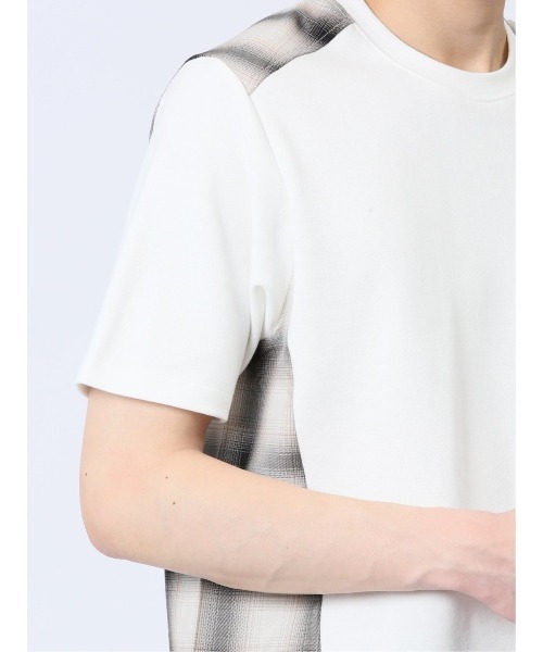 renoma HOMME（レノマオム）の「【ウォッシャブル】レノマ オム 布帛使い クルーネック半袖Tシャツ（Tシャツ/カットソー・メンズ・ホワイト/ネイビー・MEDIUM/LARGE/X-LARGE）」の16枚目の写真